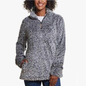Weatherproof Vintage Ladies' Cozy Sherpa Teddybear Pullover Jacket in Granite XL